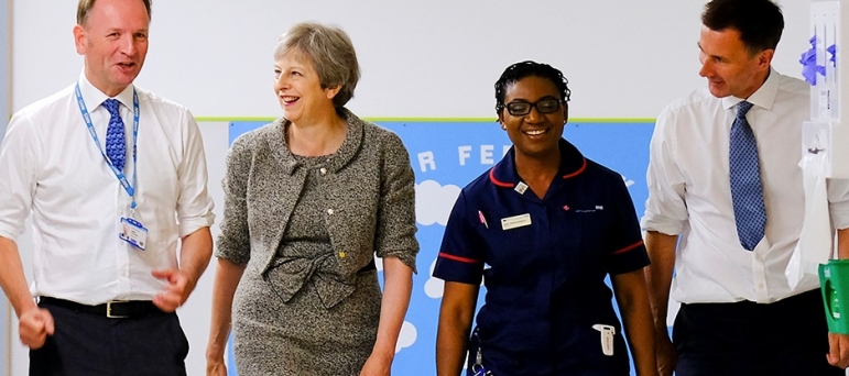 The Prime Minister sees the work of the NHS.